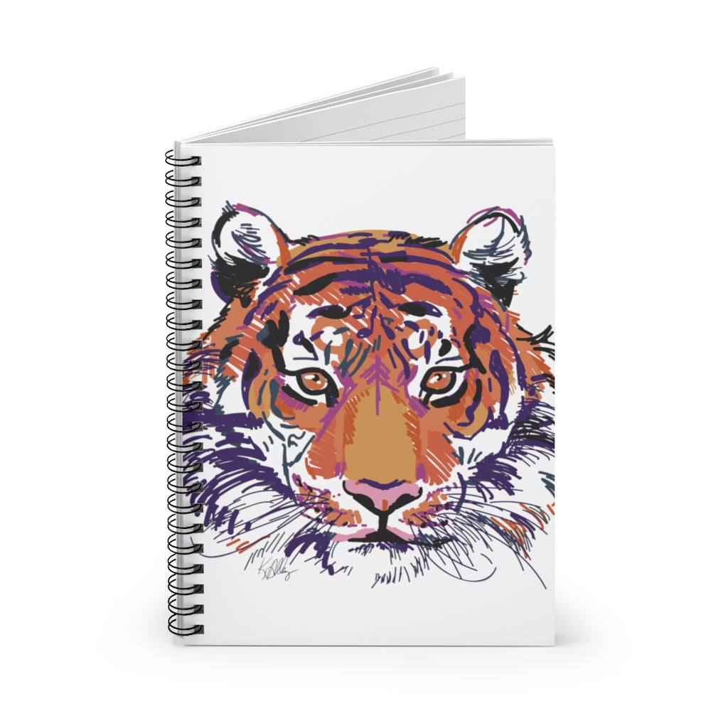 Abstract Tiger Spiral Ruled Notebook