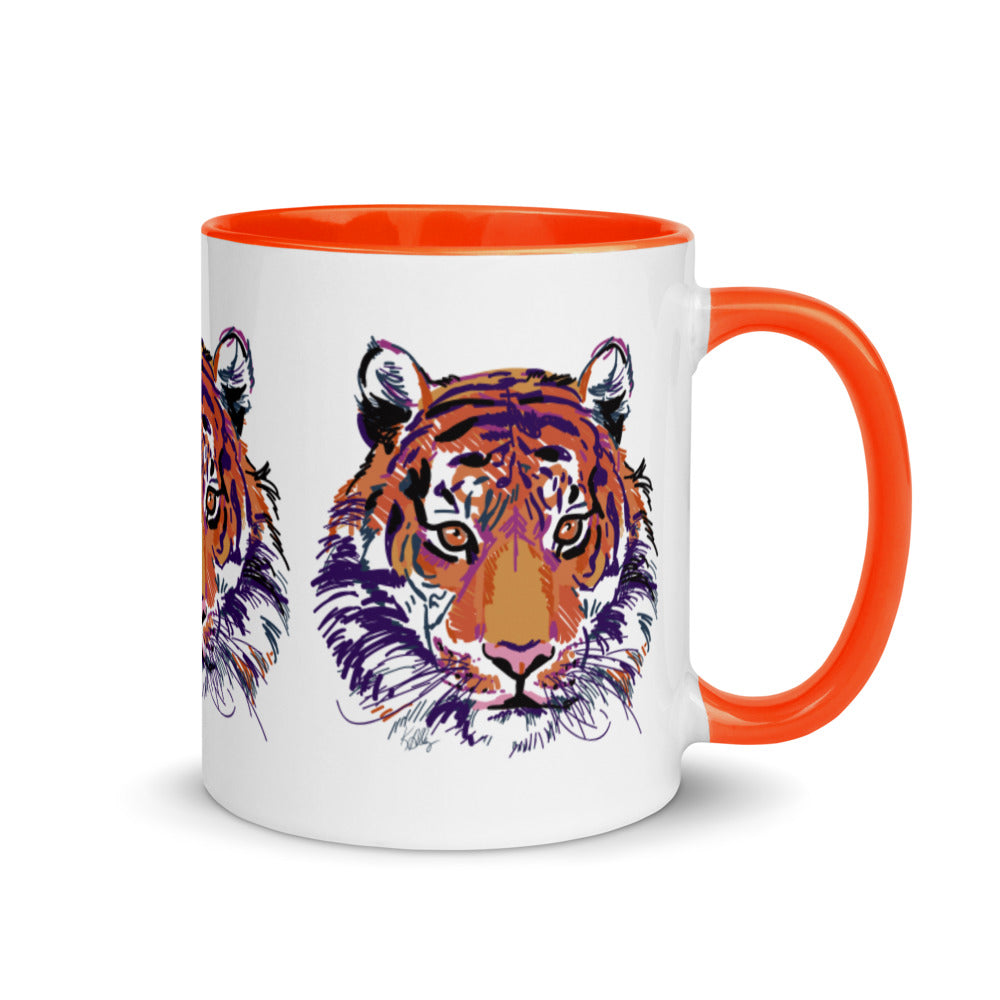 Abstract Tiger Mug with Color Inside