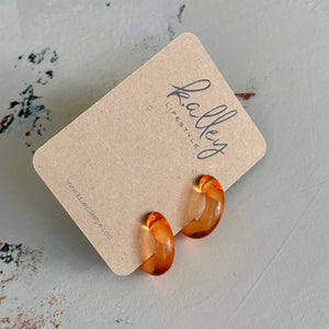 Orange Acrylic Pipe Earring