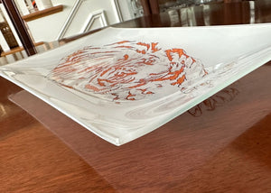 Antique Tiger Glass Tray