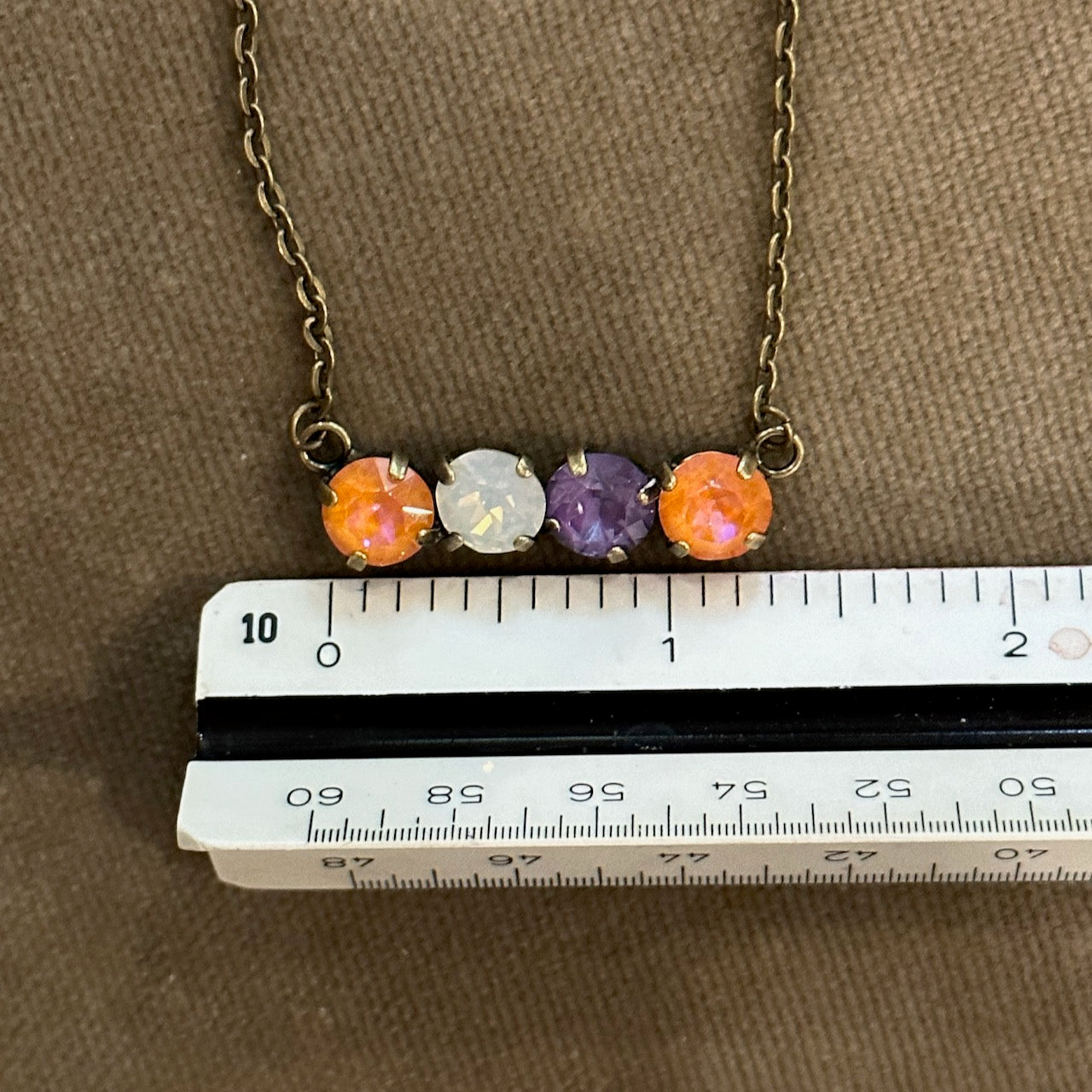 Quartet Crystal Bar Tiger Necklace