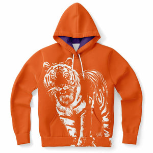White Tiger on Orange Hoodie