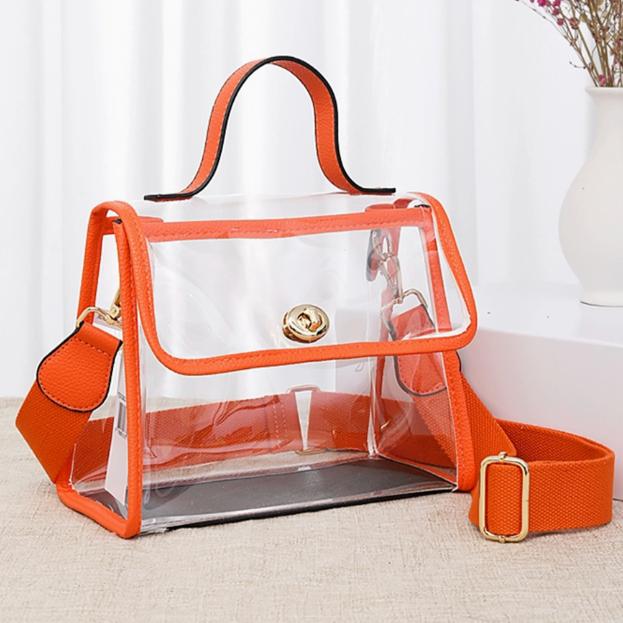 Clear Orange Double Handle Bag 2 color ways k.alley lifestyle