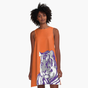 Staring Tiger A-Line Dress