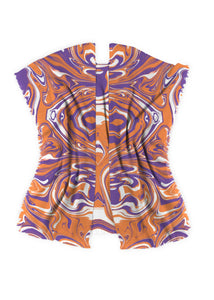 Purple & Orange Swirls Shawl/Cape