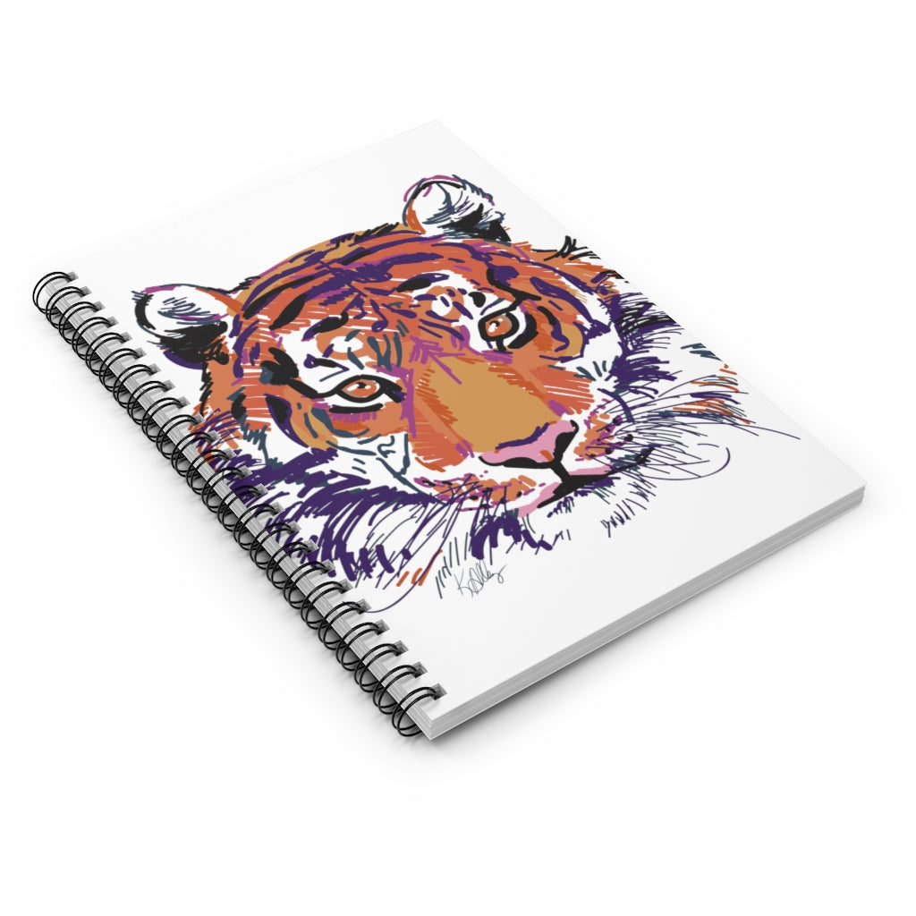 Abstract Tiger Spiral Ruled Notebook