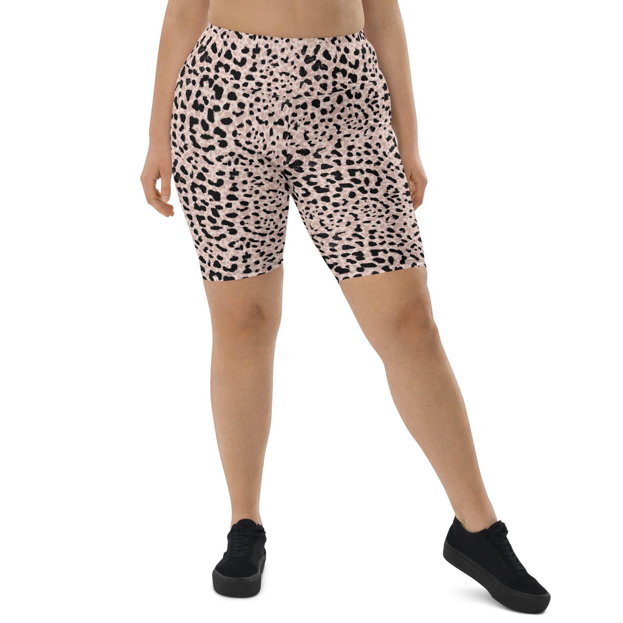 Blushing Leopard Biker Shorts
