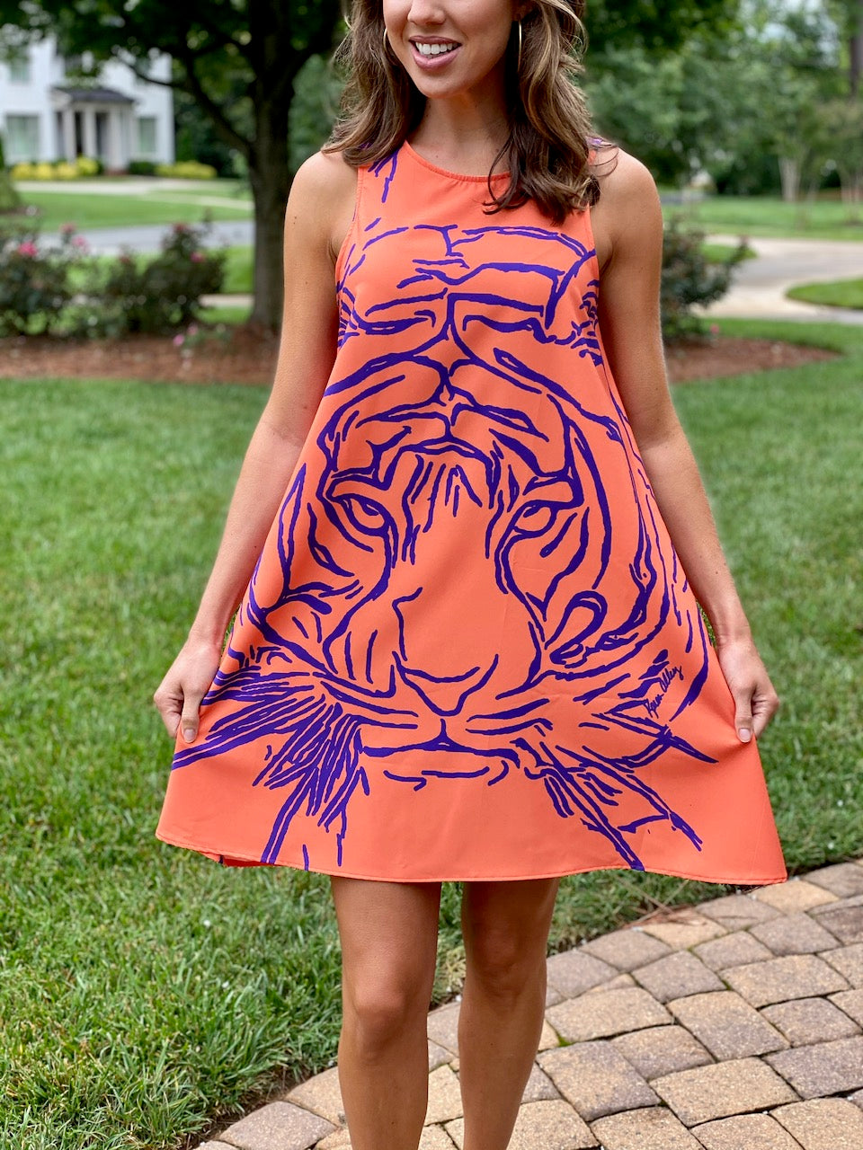 Game-Day Purple & Orange Tiger Dress