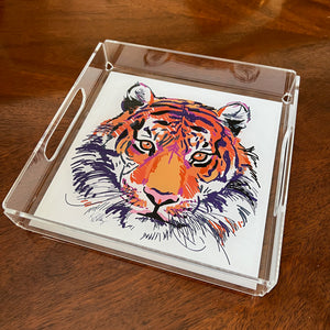 Abstract Tiger Clear Acrylic Tray