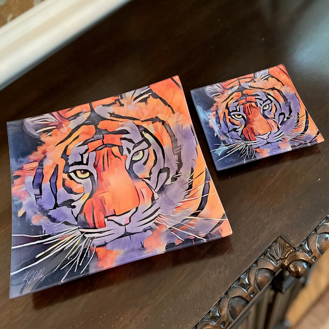 Brilliant Tiger Glass Tray (2 sizes)