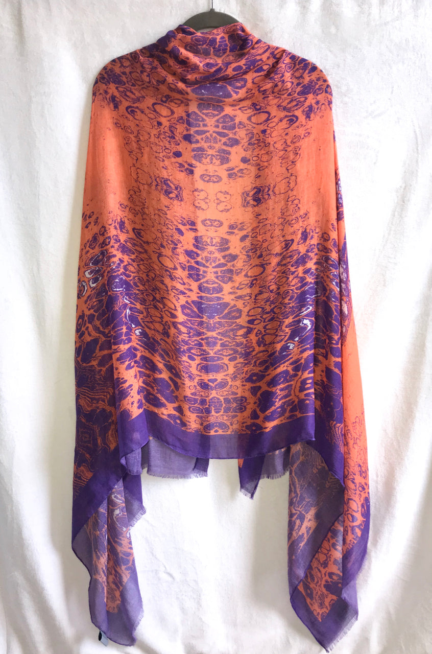 Purple & Orange "Lace" Scarf/Sarong