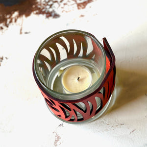 Leather Paw Wrapped Luminary Candle
