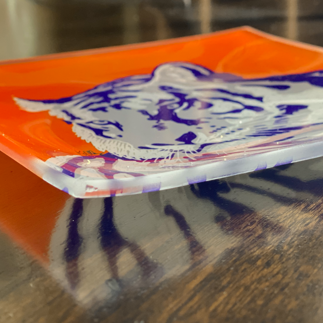 Staring Tiger Glass Tray (2 sizes, 2 shapes)
