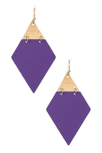 Purple Diamond Drop Earring