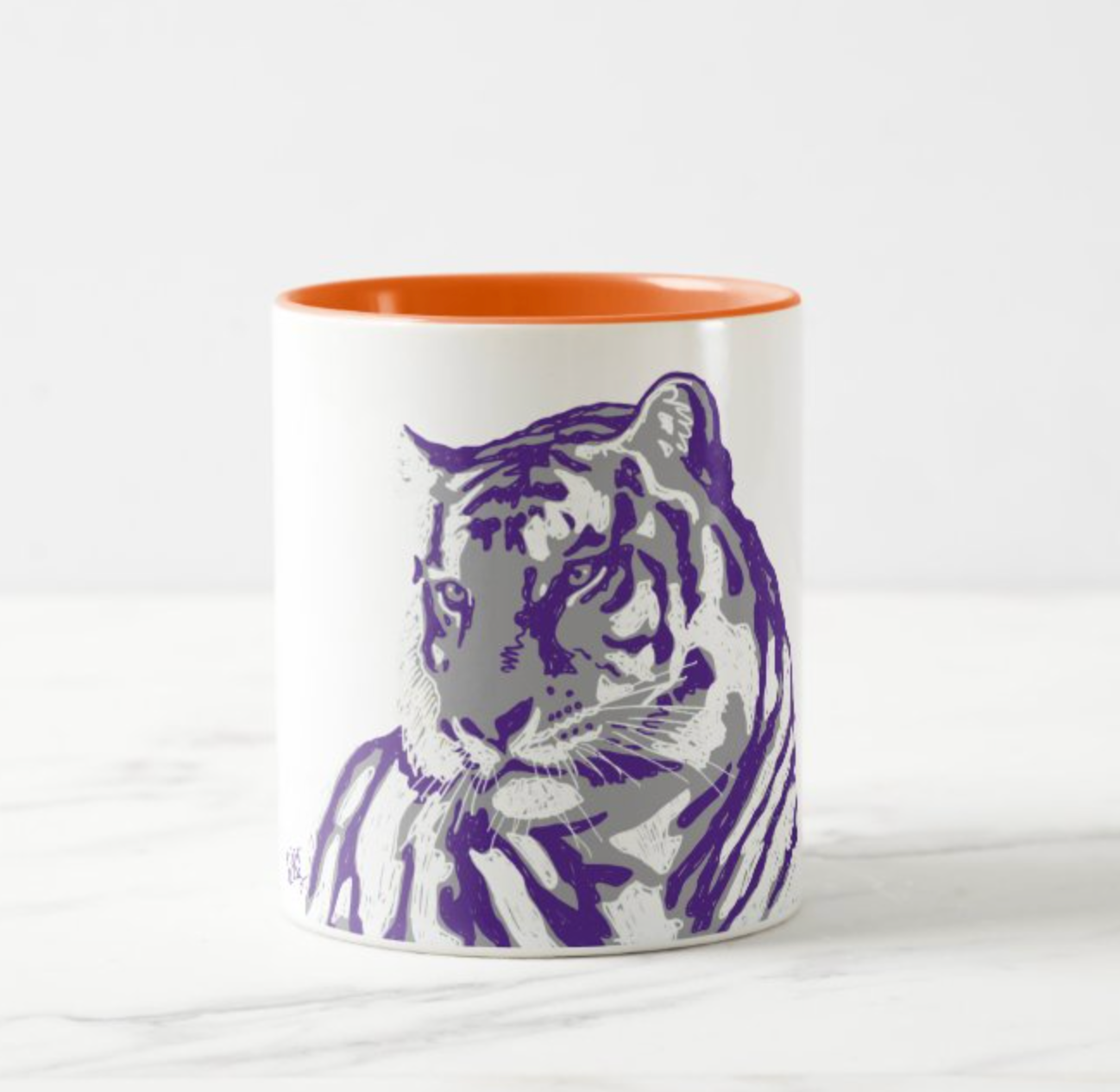 Staring Tiger Mug with Color Inside