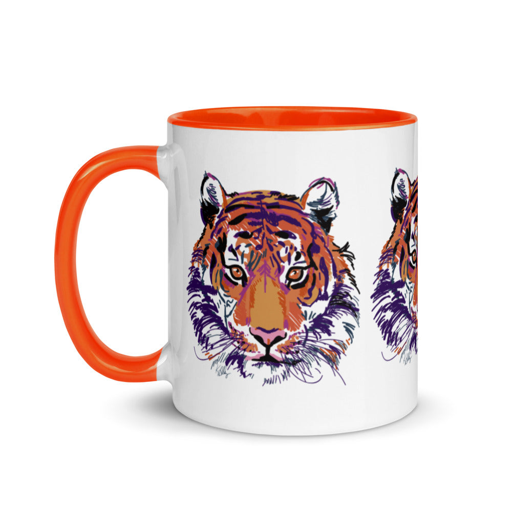 Abstract Tiger Mug with Color Inside