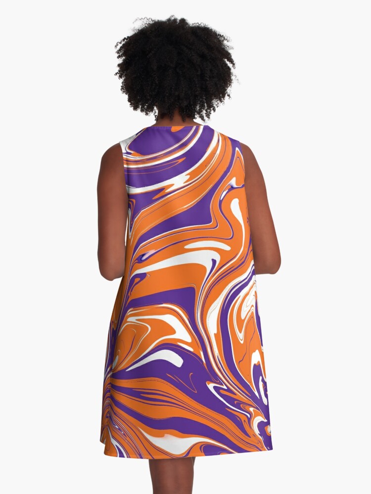 Purple & Orange Swirls Tiger Dress