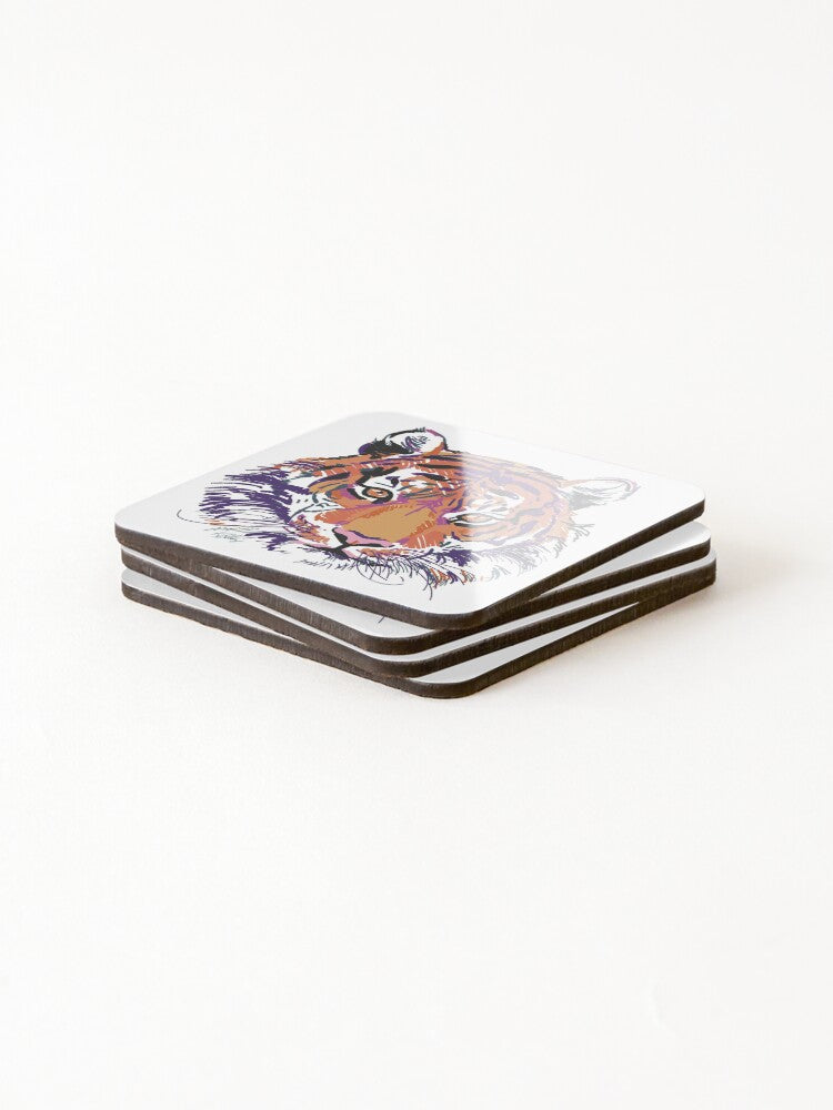 Abstract Tiger Traditional Coasters (set of 4)